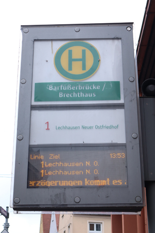 IMG_2444 〔ドイツ〕アウクスブルク市電　バールフューサー橋・ブレヒトハウス停留場